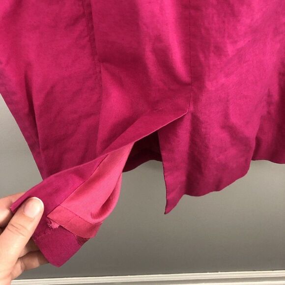 Vintage Gillian Size 12 Studio Pink Career‎ Secretary Linen Blend Retro Dress - Picture 7 of 9